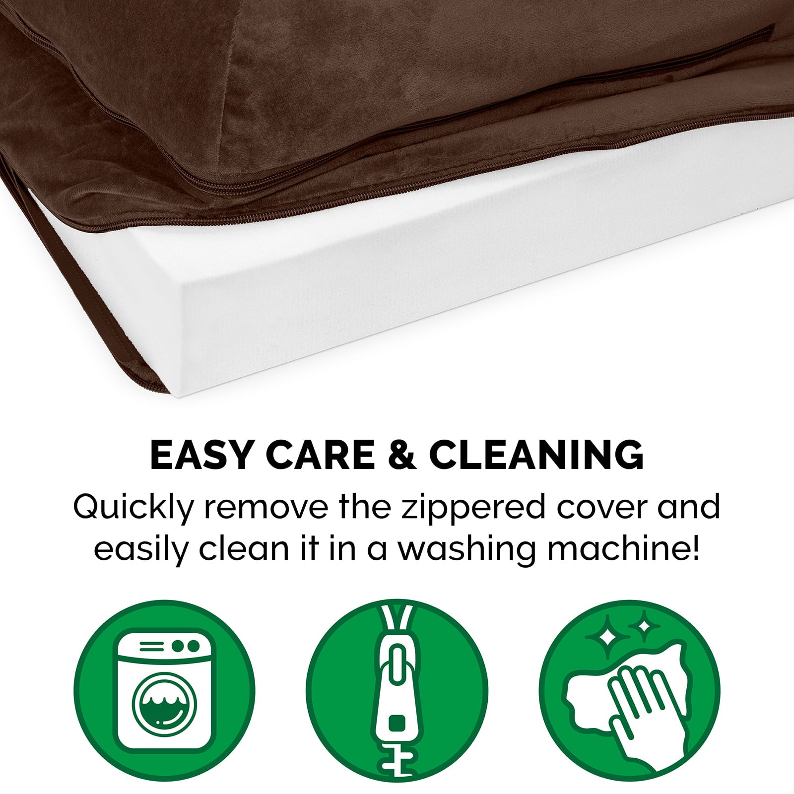 FurHaven Pet Products | Deluxe Orthopedic Plush and Velvet L-Shaped Chaise Couch Pet Bed for Dogs and Cats， Sable Brown， Jumbo Plus