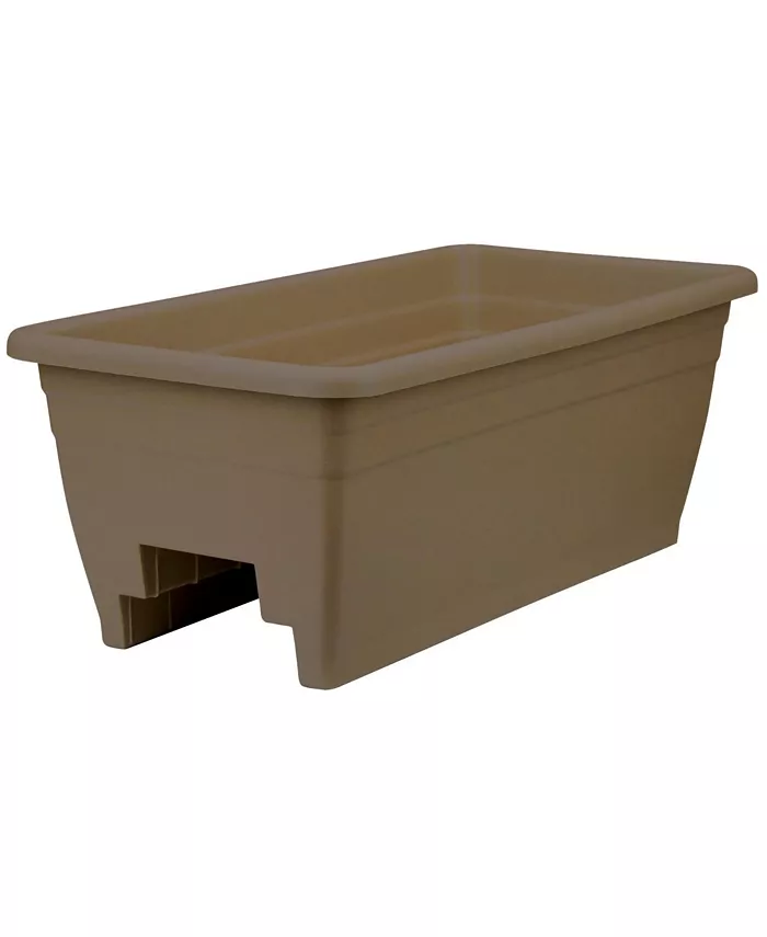 Hc Companies Inc HC Companies SPX24DBE21 Plastic Deck Rail Planter Box Chocolate - 24in