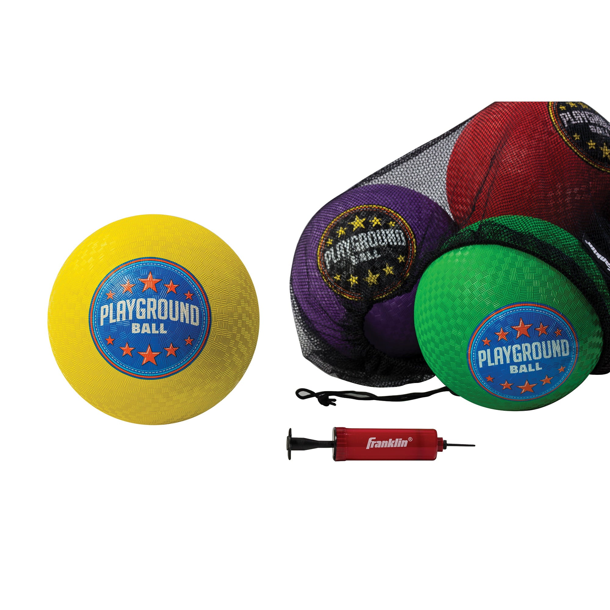 Franklin Sports Playground Balls - 6 Pack Rubber Kickballs + Dodgeballs