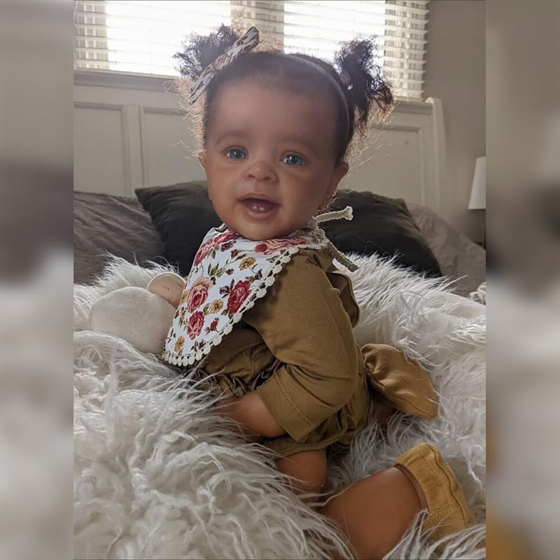 Reborn Baby Dolls Black Girl, 24 Inch Realistic Reborn Doll African American Newborn Weighted Baby Dolls That Look Real
