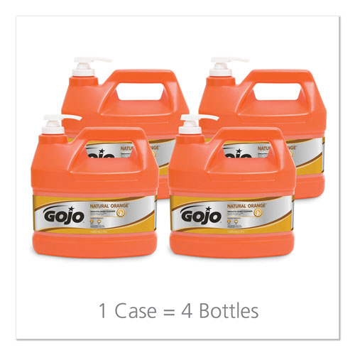 Gojo NATURAL ORANGE Smooth Hand Cleaner | 1 gal， Pump Dispenser， Citrus Scent， 4