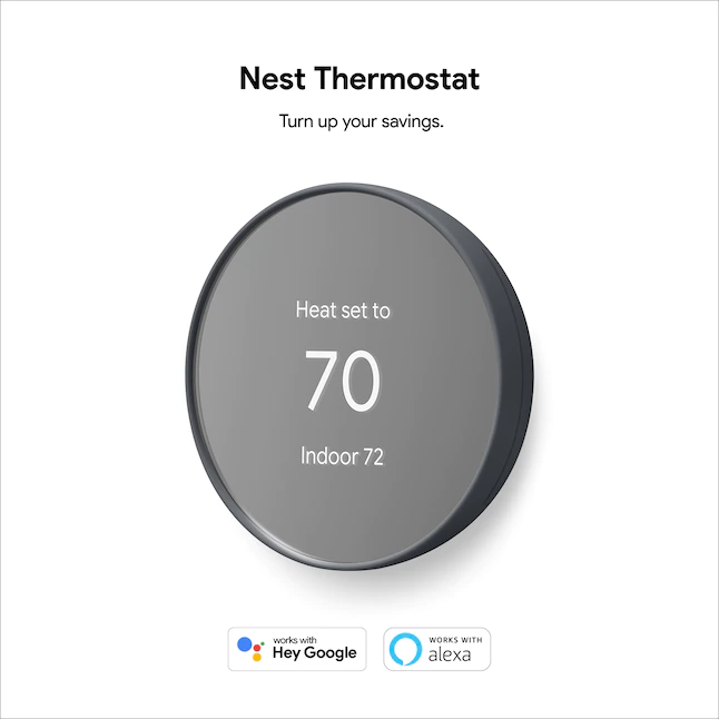 Google Nest Smart Thermostat for Home in Charcoal