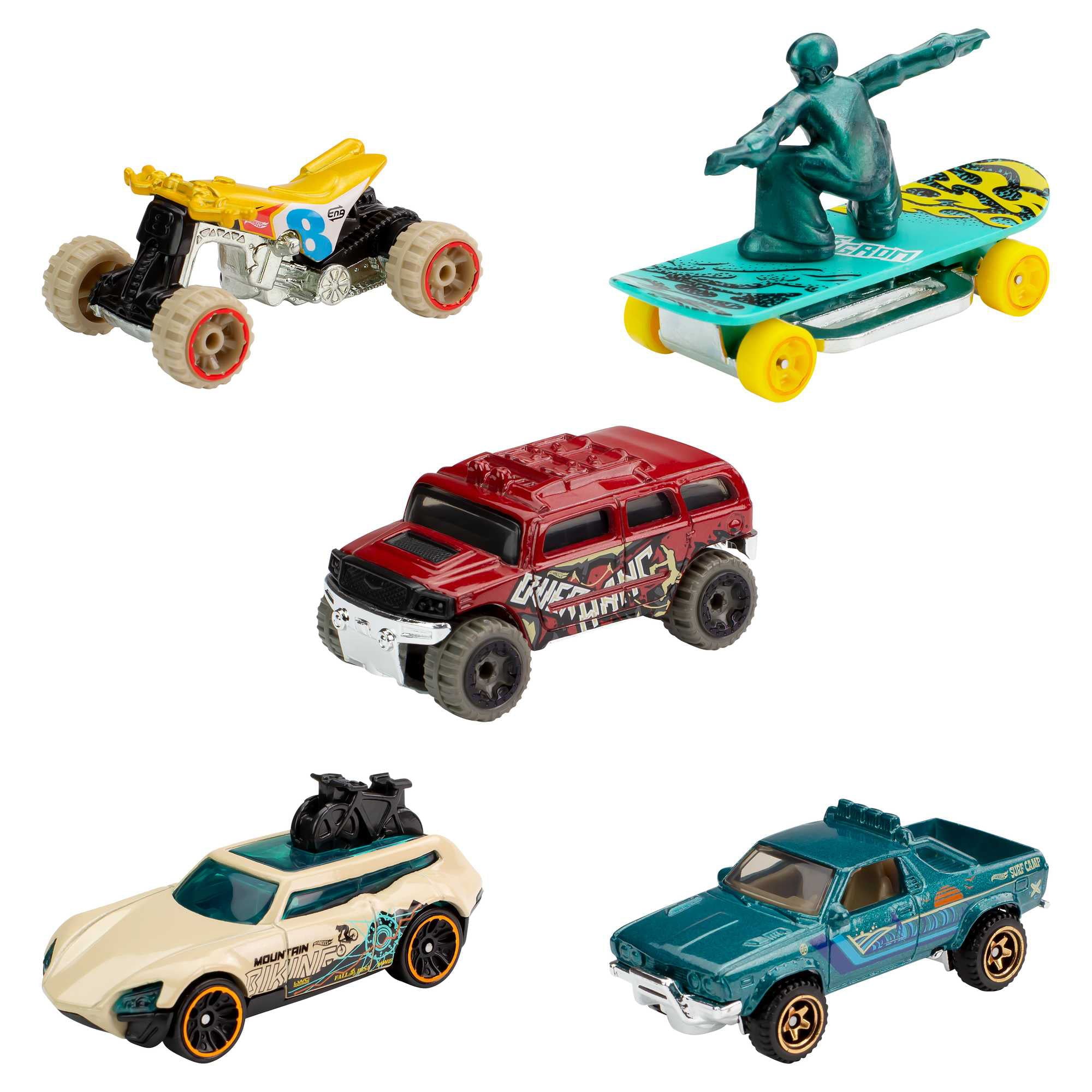 Hot Wheels 5-Car Pack of 1:64 Scale Vehicles， Collectible Toy Cars (Styles May Vary)