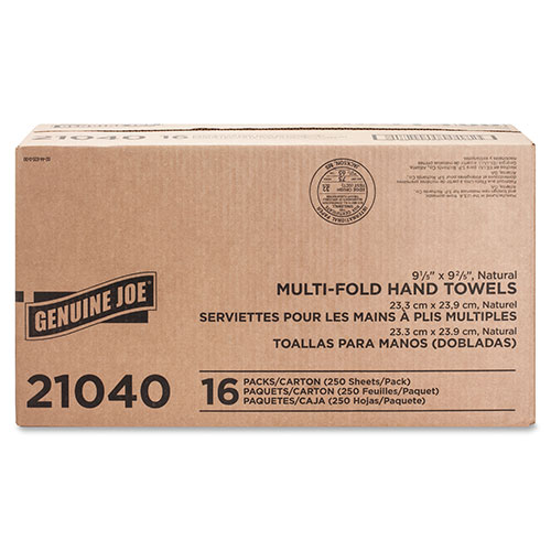 Genuine Joe 21040 Natural Multifold Towels  |9 4