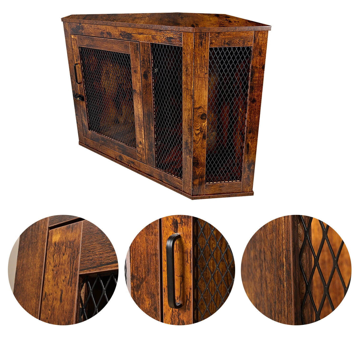 Corner Dog Crate with Cushion Medium Large Dog Crate Indoor