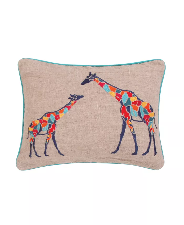 Levtex Mackenzie Giraffes Burlap Decorative Pillow， 14