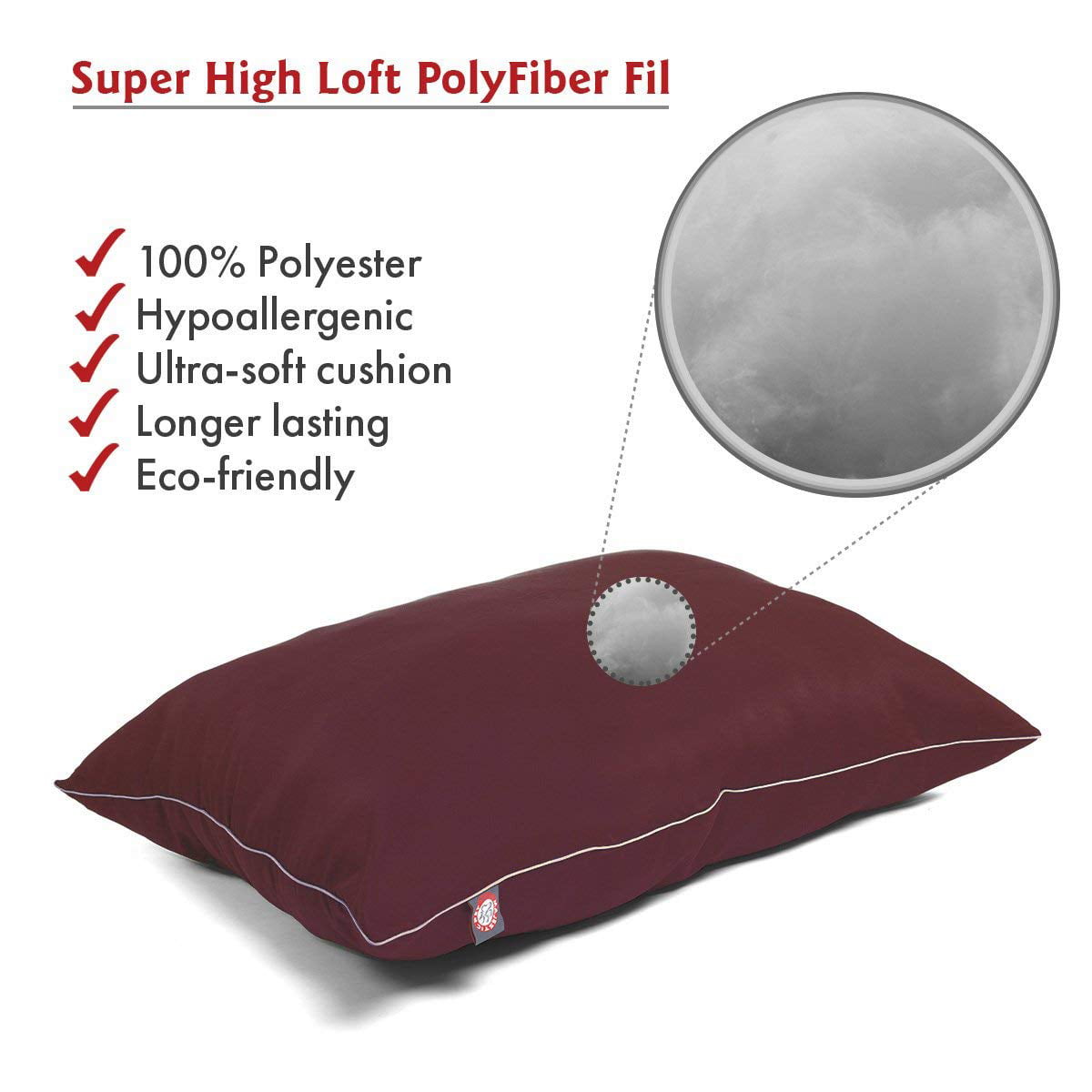 Majestic Pet Super Value Machine Washable Pet Dog Bed， Large， Burgundy