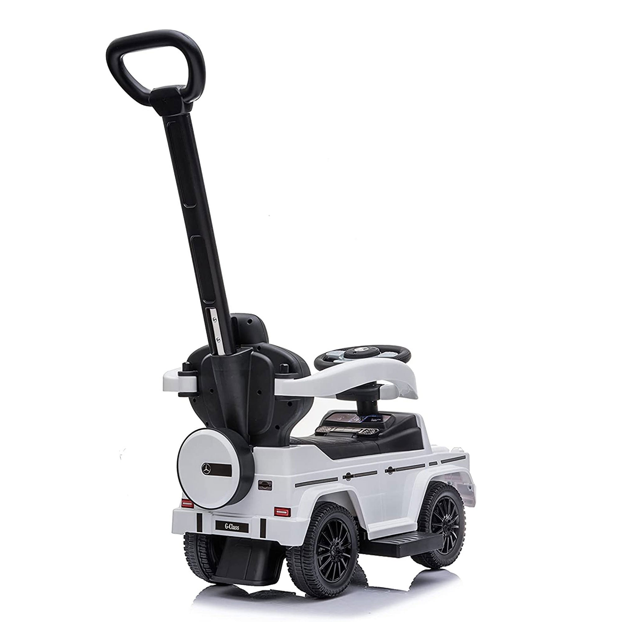 Best Ride On Cars Kids Stroller Mercedes G-Wagon 3 in 1 Push Car， White