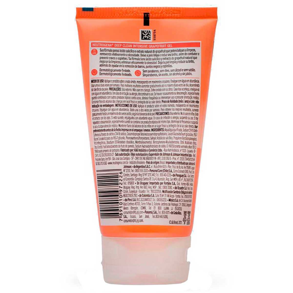 Gel de Limpeza Facial Neutrogena Deep Clean Intensive Grapefruit 150g