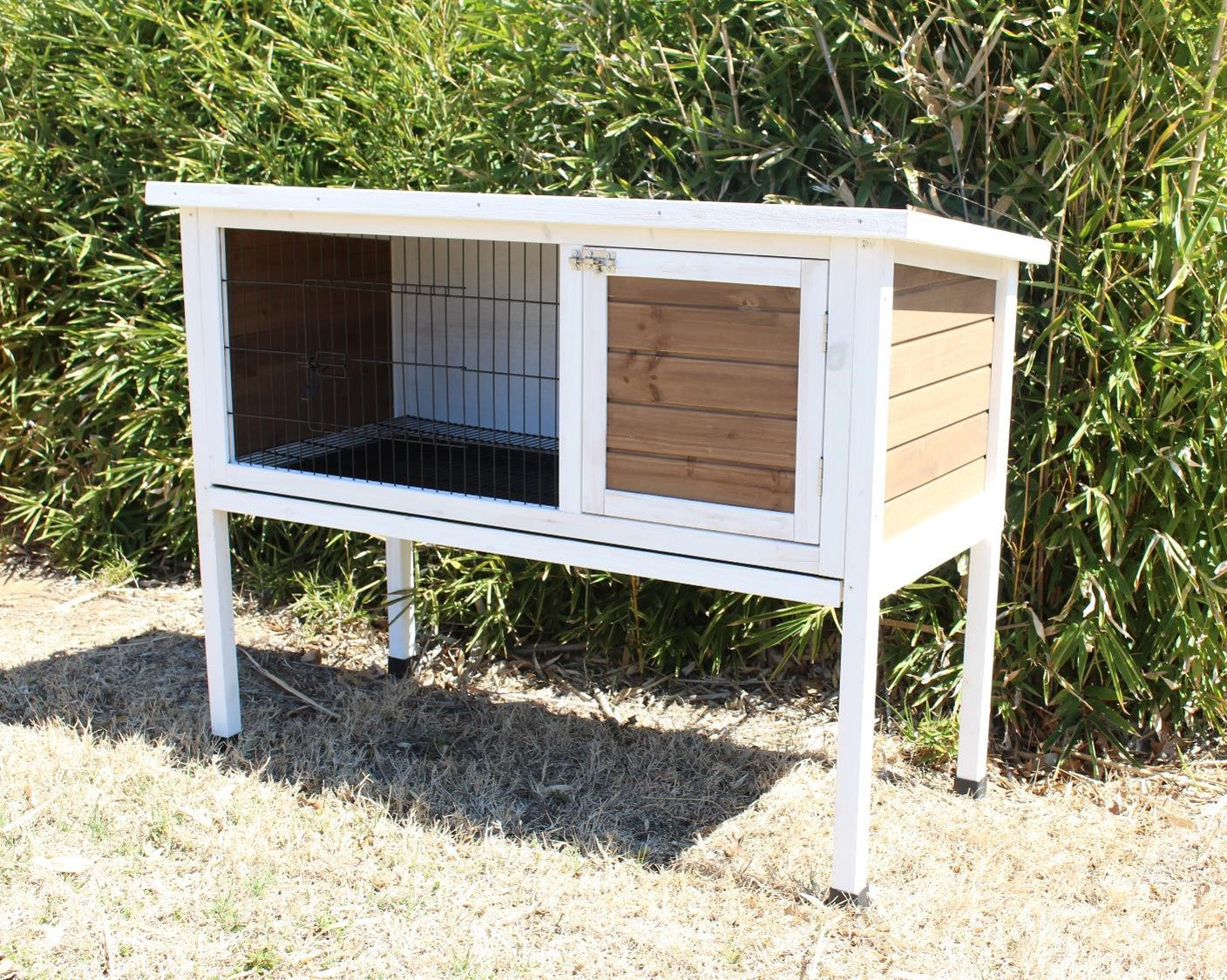 Zylina Extreme Wood Rabbit Hutch for Rabbits， Bunnies and Guinea Pigs， 48