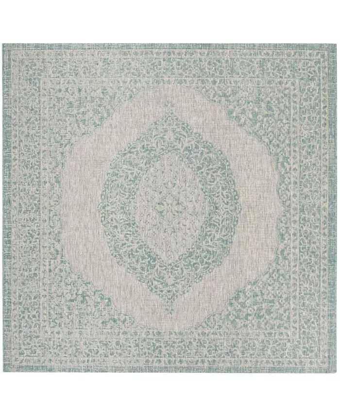 Safavieh Courtyard Light Gray and Aqua 6'7