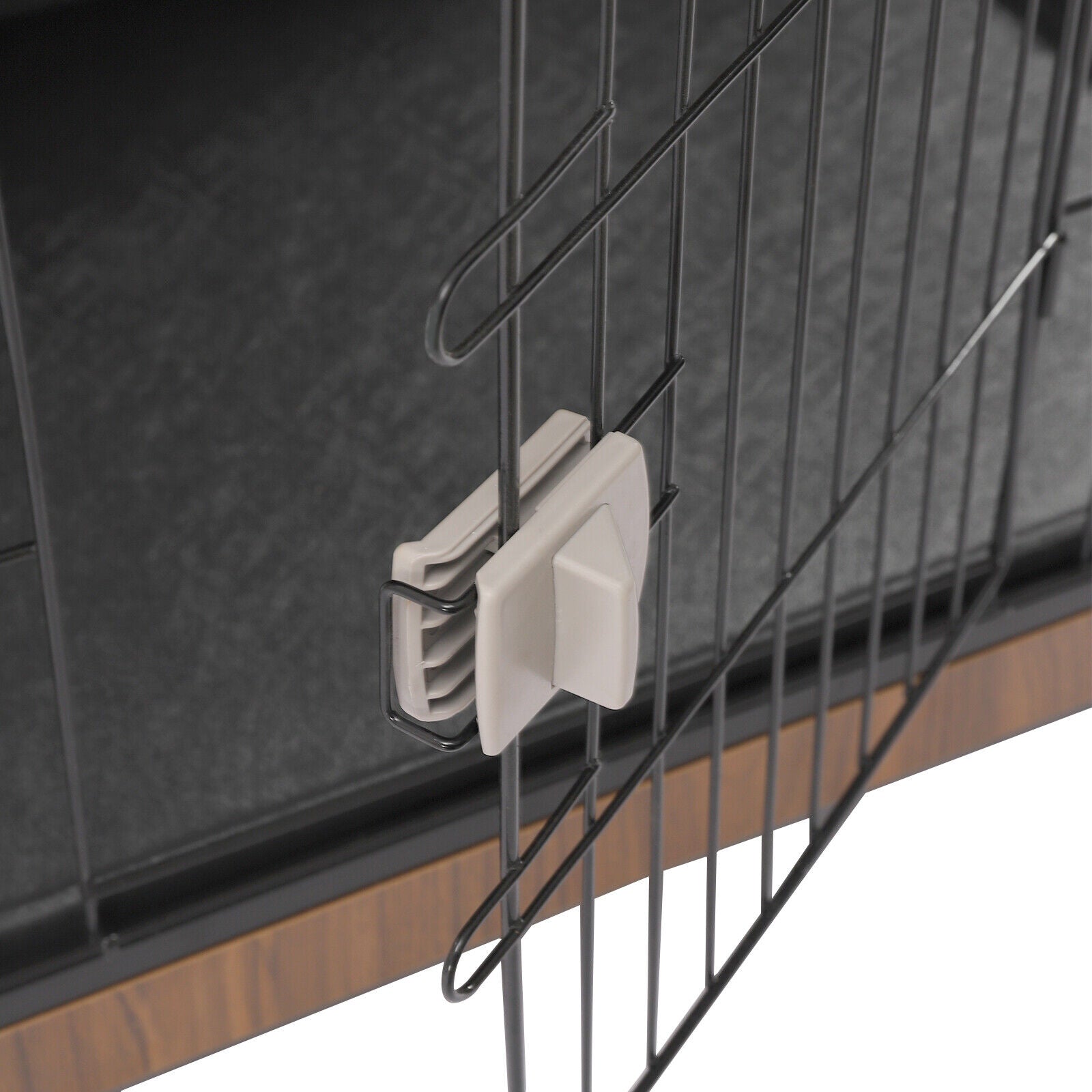 Miumaeov Heavy Duty Dog Crate Furniture Hard-Sided Furniture Style Cage Dog Crates for Large Dogs with Lockable Caster Wheels and Removable Tray Indoor Dog Kennel 38.6 x 25.2 x 30.1in