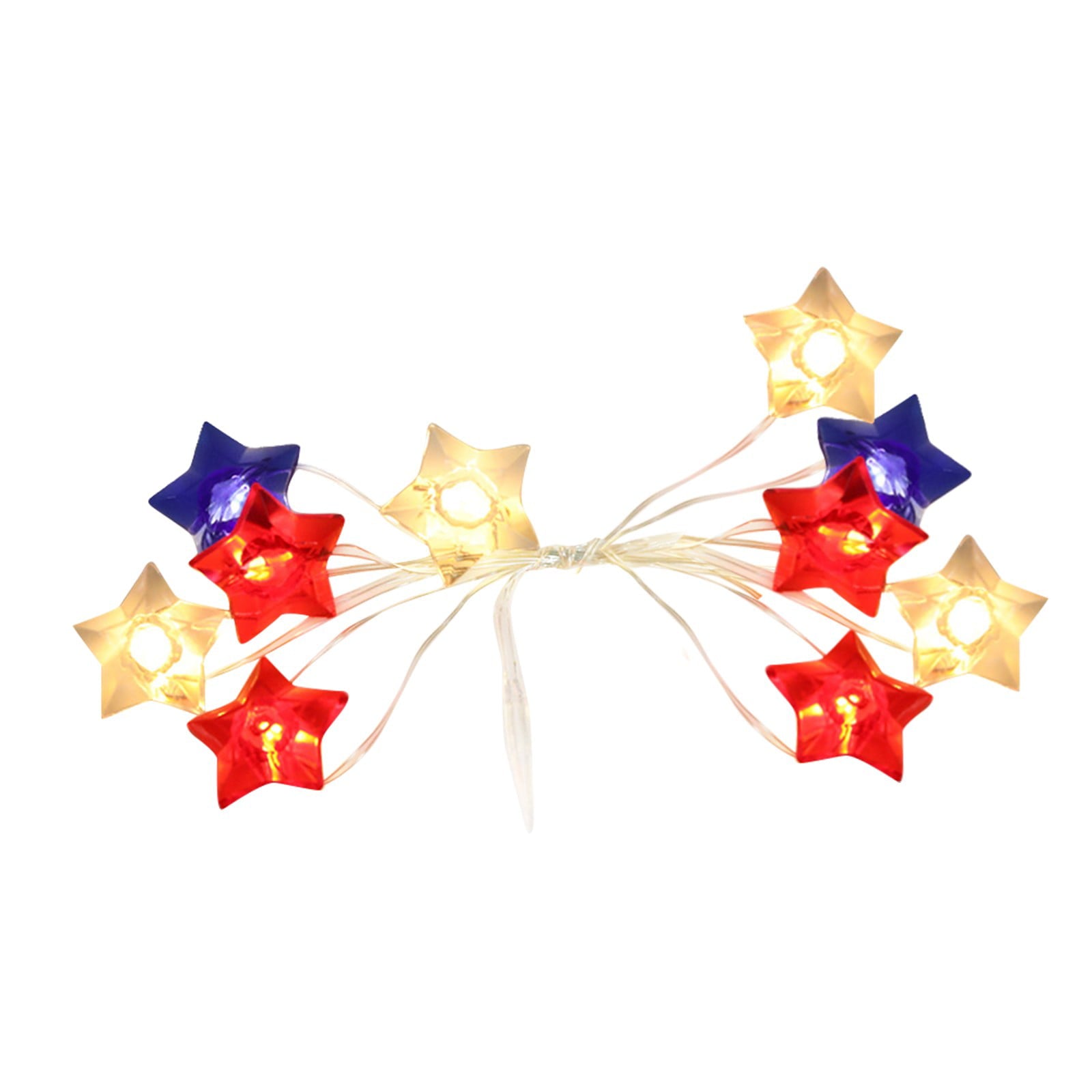 Red Blue And White Three Color Five Pointed Star LED Light String Decoration Led lights for bedroom outdoor floor lamp pendant DIY Wedding Party Bedroom Terrace(Multicolor)