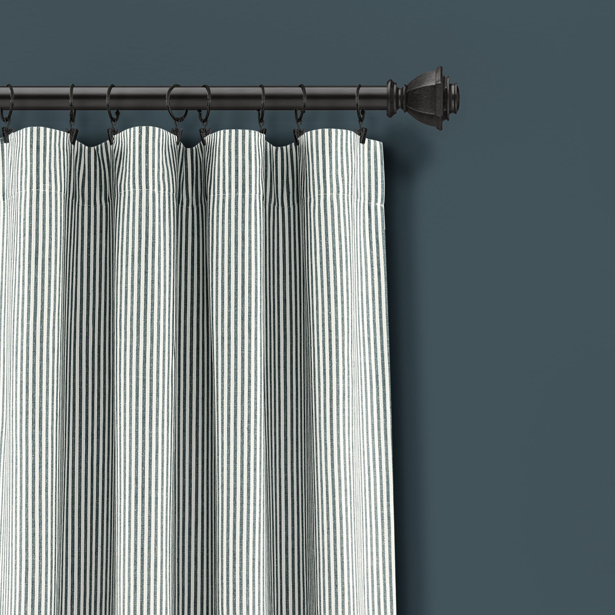 Vintage Stripe Yarn Dyed Cotton Window Curtain Panel Set