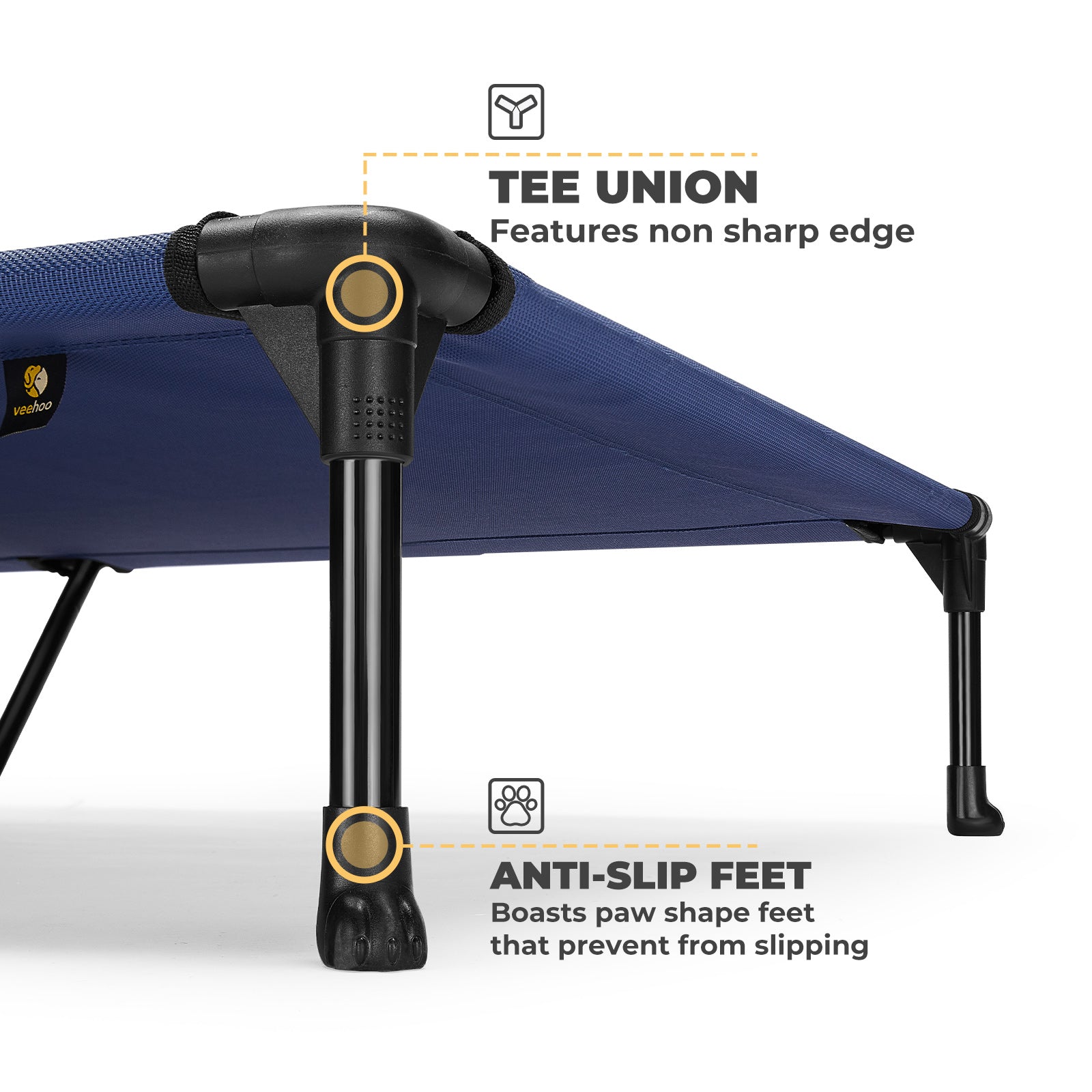 Veehoo Cooling Elevated Dog Bed， Portable Raised Pet Cot with Washable Mesh， XX-Large， Blue