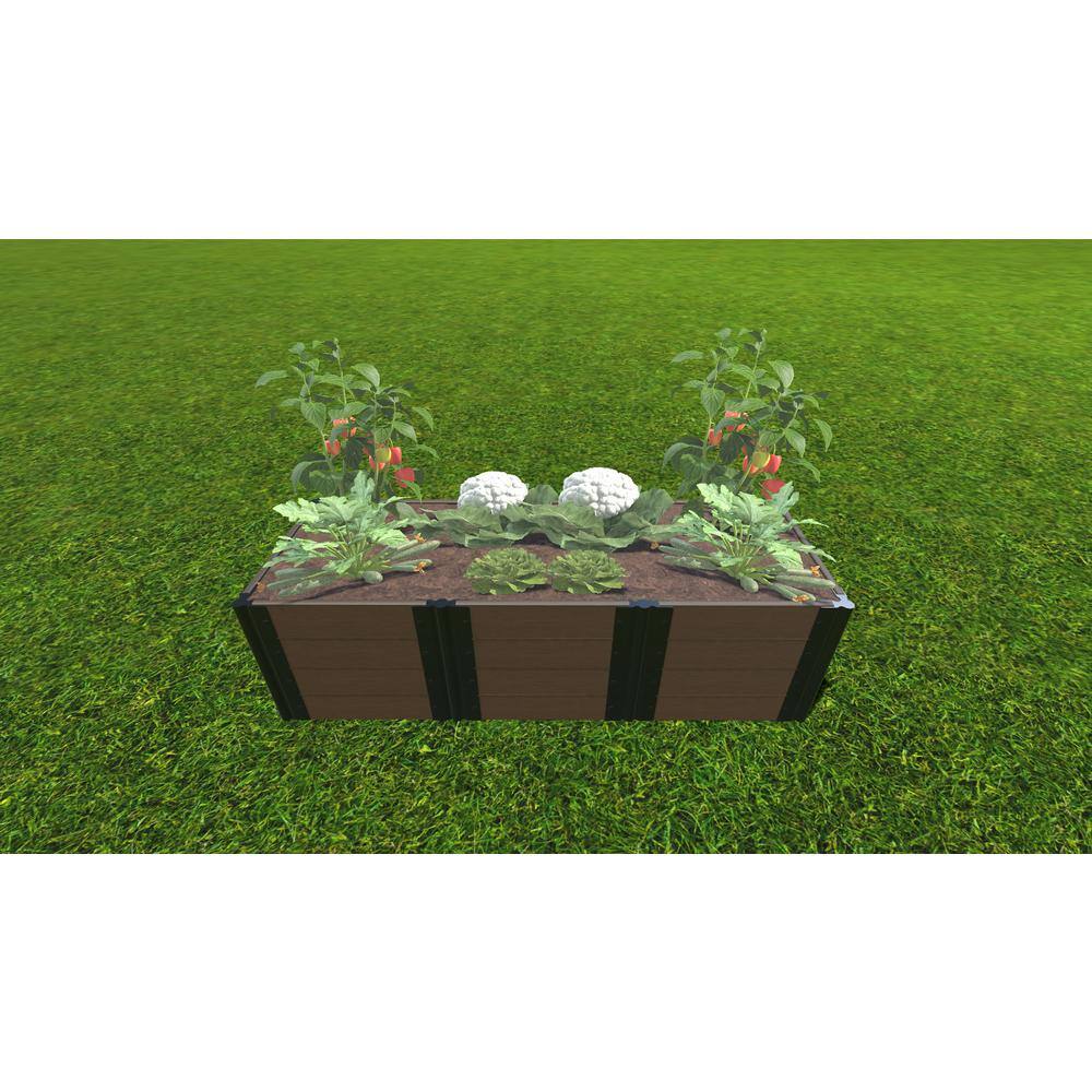 Frame It All Uptown Brown Composite 2 ft. x 6 ft. x 22 in. Raised Garden Bed - 1 in. Profile 200004092