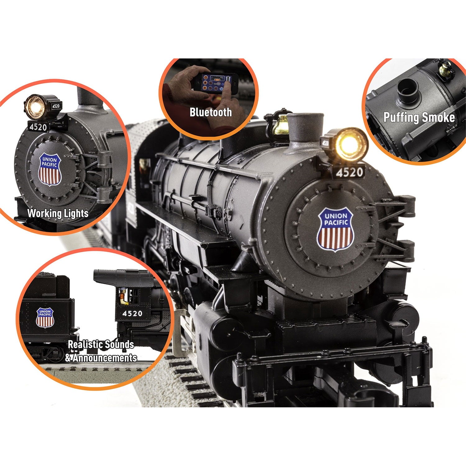 Lionel Union Pacific Flyer Electric O Gauge Model Train Set with Remote and Bluetooth Capability