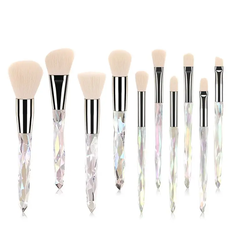 10 pcs Custom Private Label Diamond Makeup Brush Set