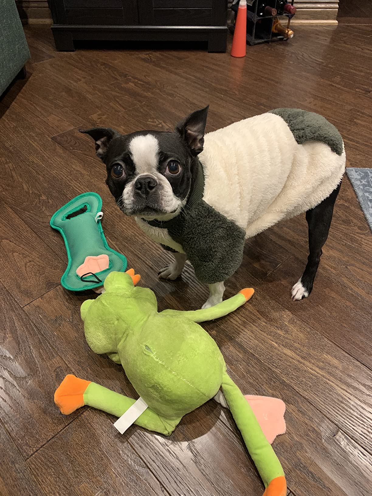 NAMSAN Winter Dog Sweater for Small Dog， Soft Stretch Pet Winter Warm Clothes， Fleece Pullover Doggy Coat Pocket Design Grey