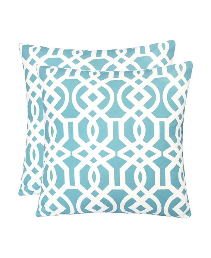 Homey Cozy Outdoor Pillow Cover， Lattice Trellis - Set of 2