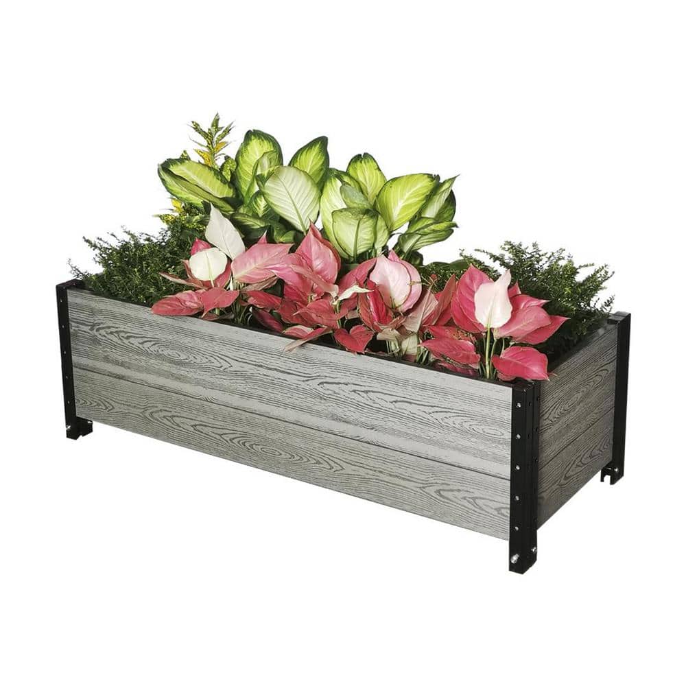 EverBloom 45 in. L x 19 in. W x 14 in. H Deckside Composite Planter Box in Grey E144519G