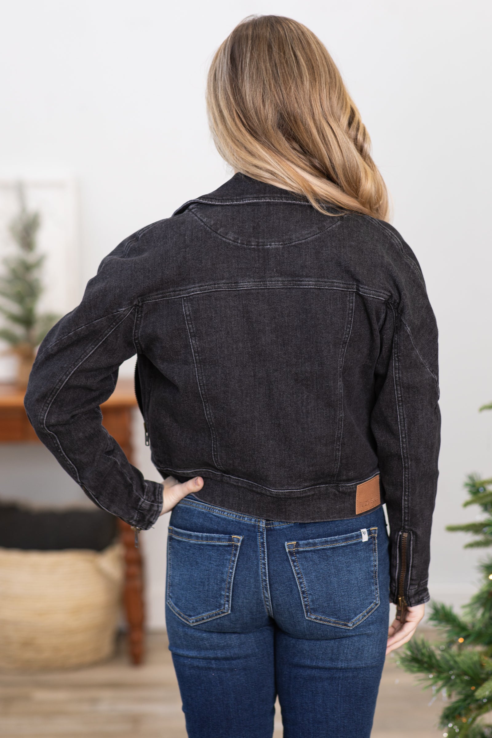 Judy Blue Black Denim Moto Jacket