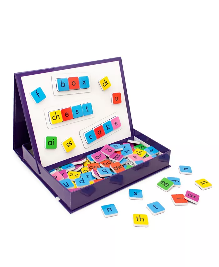 Junior Learning Rainbow Phonics Tiles with Built-in Magnetic Board Educational Learning Set， 106 Pieces