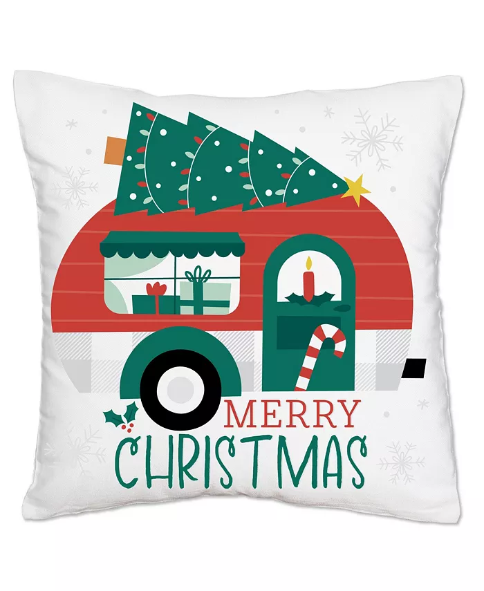 Big Dot of Happiness Camper Christmas Holiday Party Home Decorative Throw Pillow Cover 16