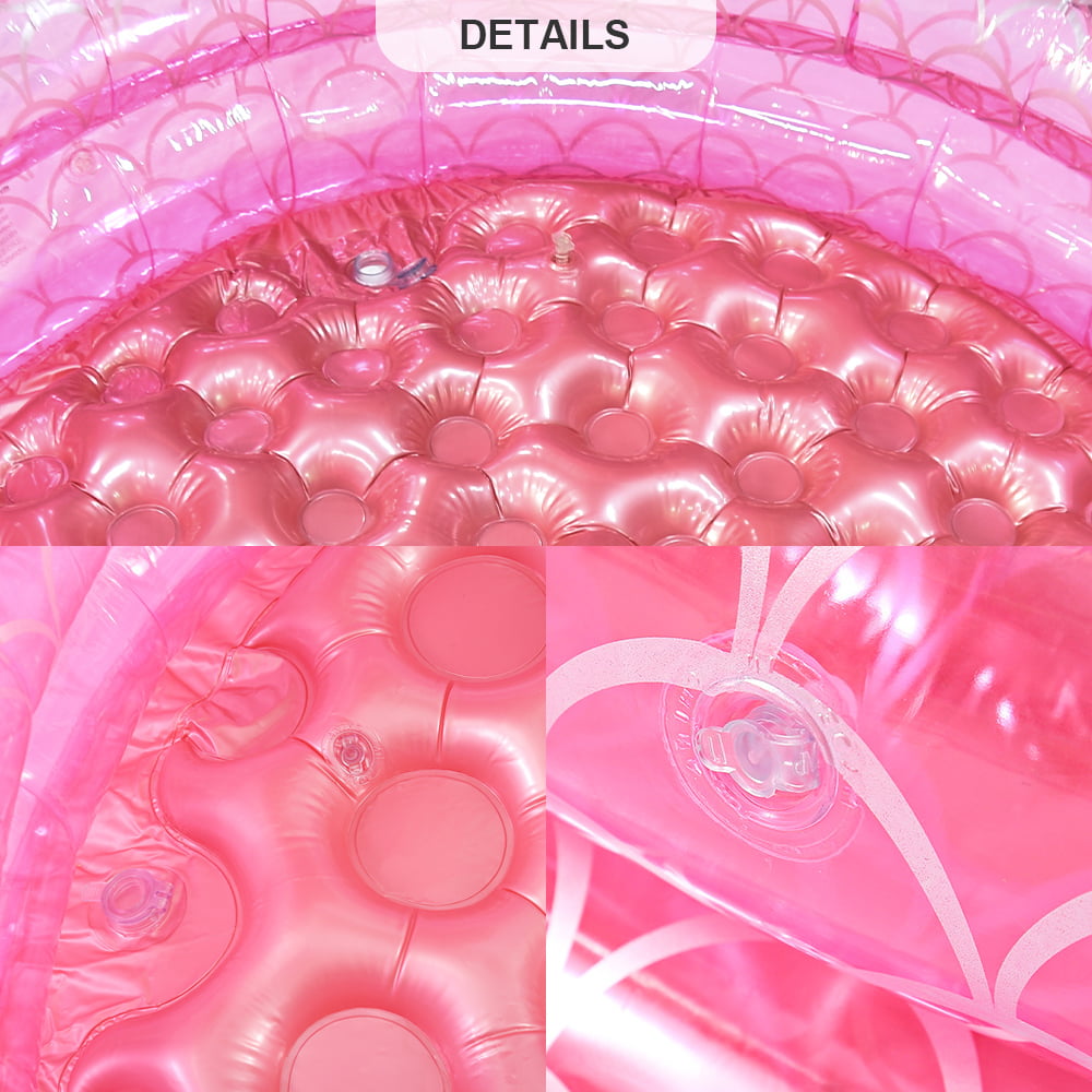 AXOMRFC Mermaid Inflatable Pool， Above the Ground Pool， Mermaid Swimming Pool for Kids， Toddlers， Babies， Round， Pink