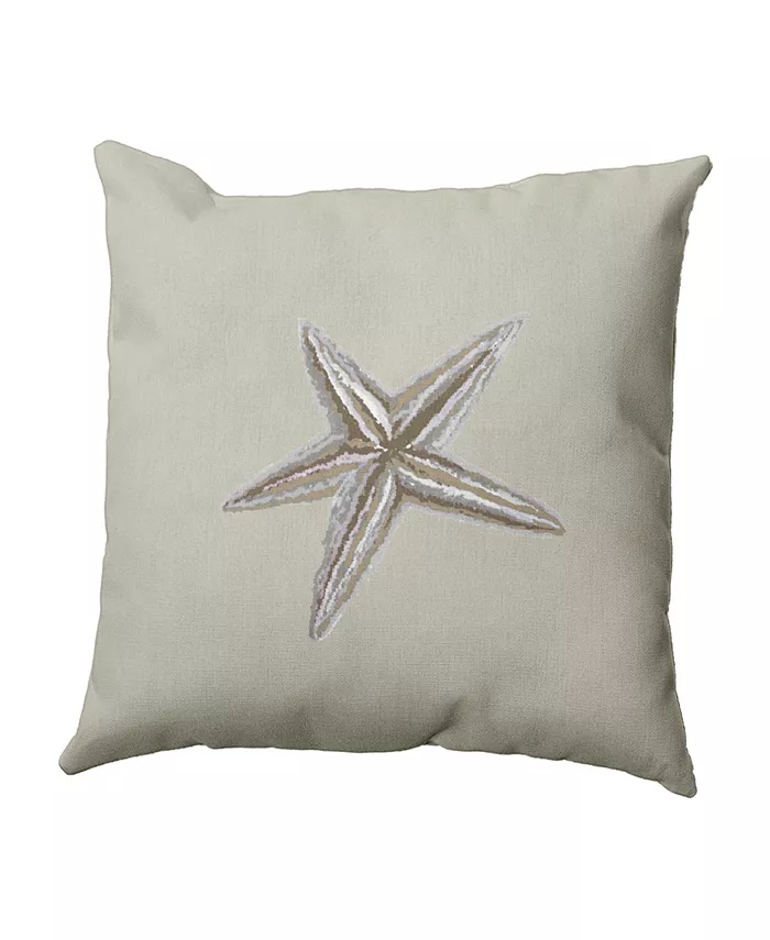 E by Design 16 Inch Taupe Decorative Coastal Throw Pillow