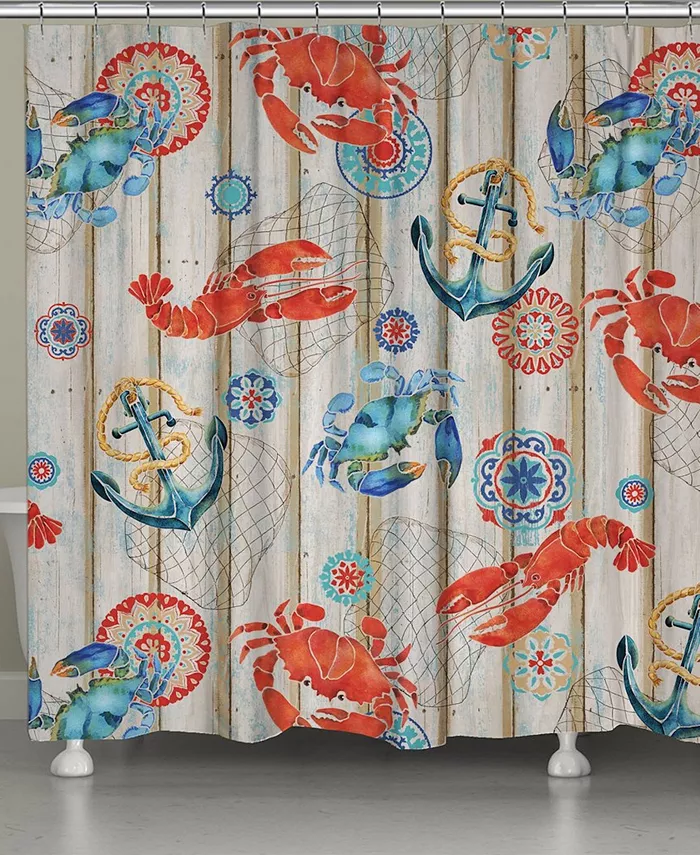 Laural Home Fresh Catch Shower Curtain