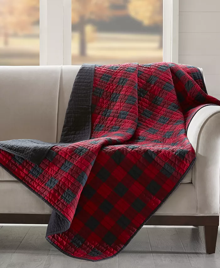 Woolrich Plaid QuiltedReversible Throw， 50