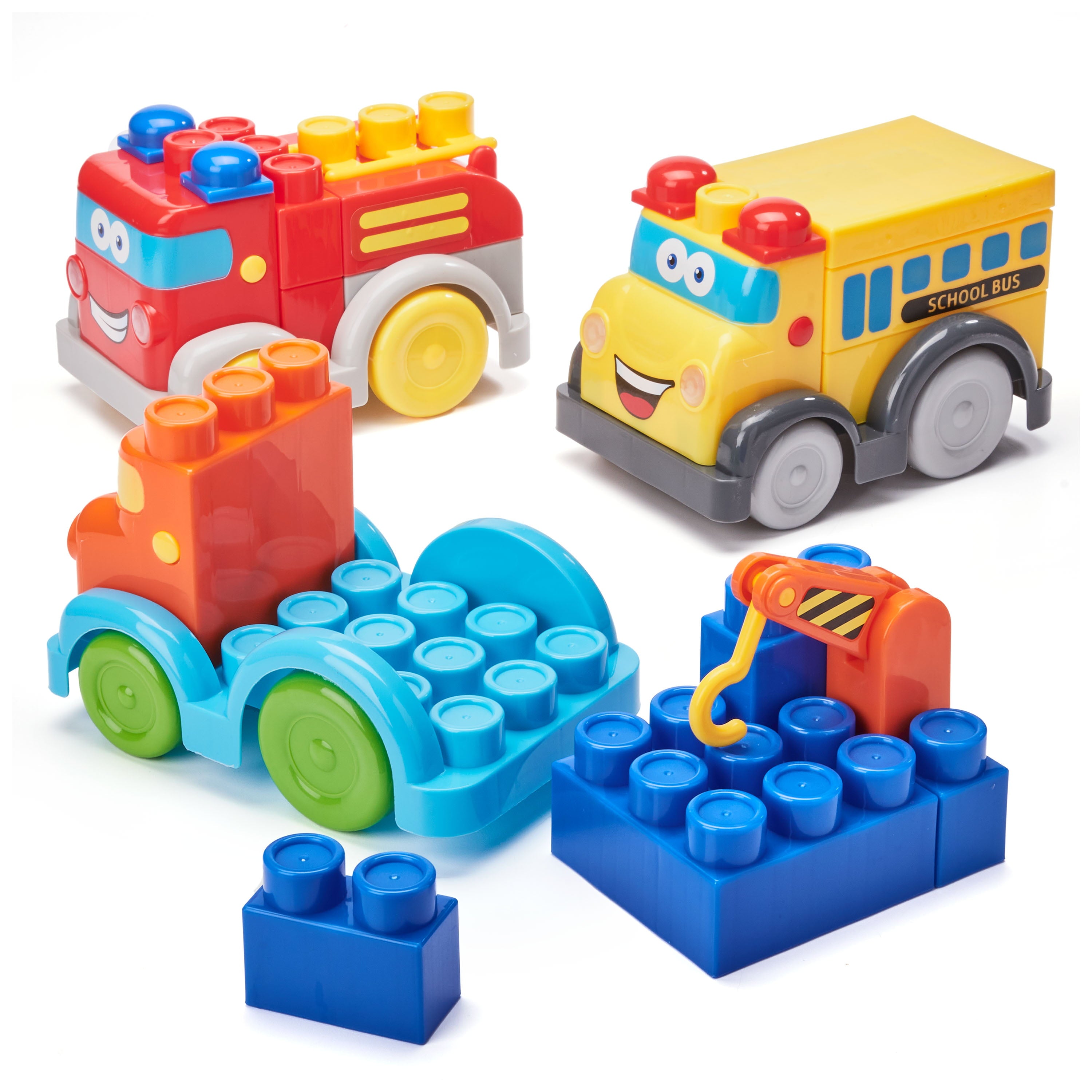 Kid Connection Deluxe Vehicles Play Set Plastic Blocks (98 Pieces)