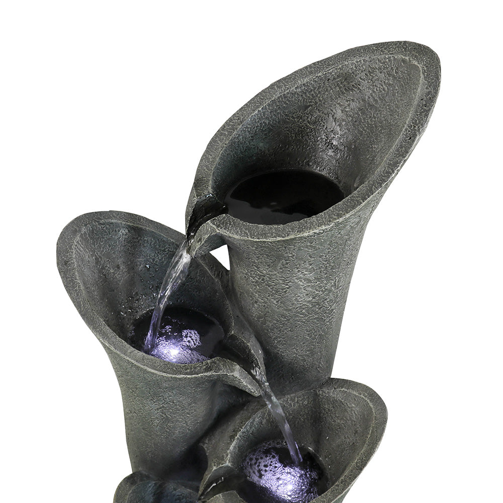 Willwolf 40'' Outdoor Resin Electric Water Fountain with LED Lights， Garden Patio Backyard Lawn Porch