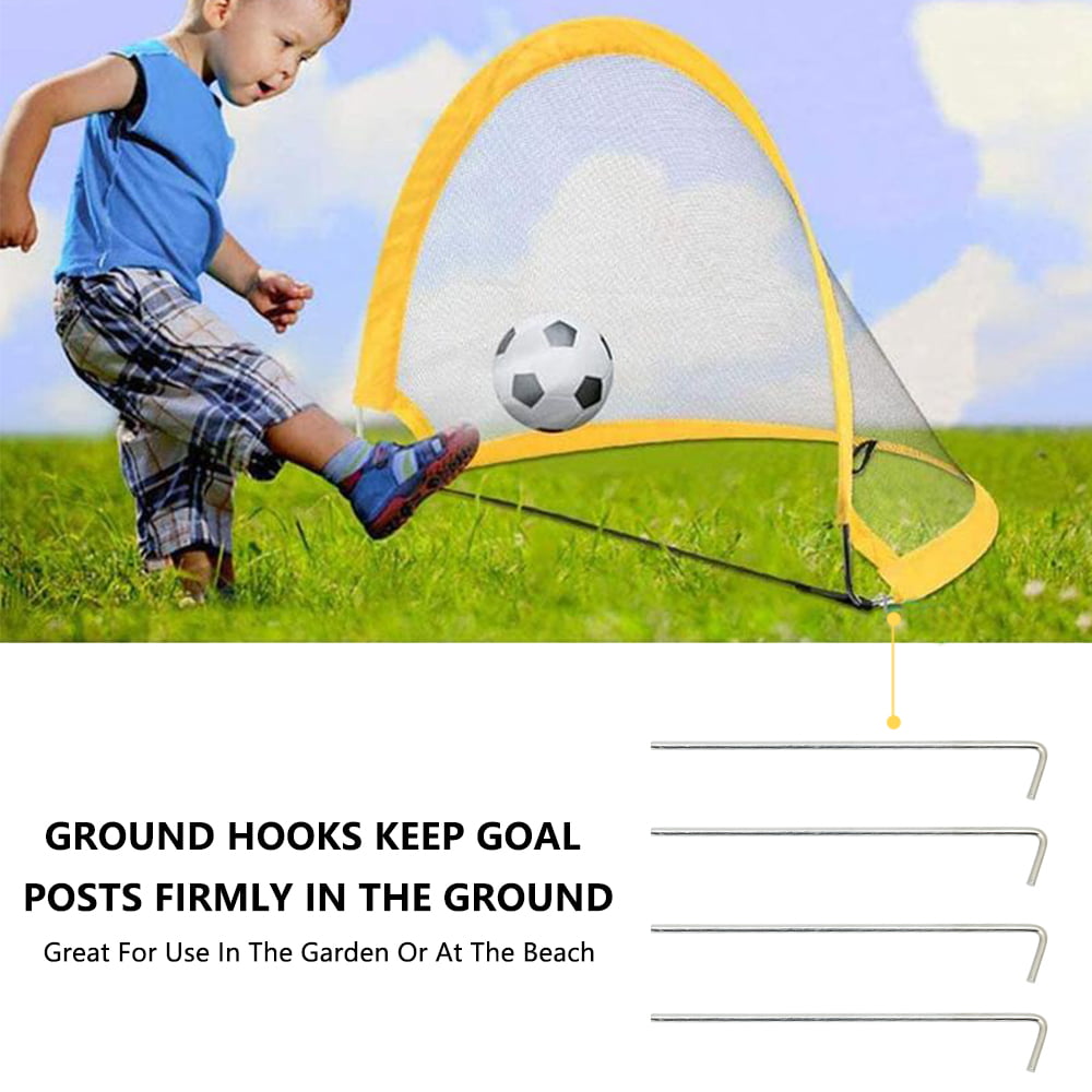 Willstar 2 PCS Collapsible Soccer Goal Pop Up Football Goals Nets Portable Training Football Net for Beach Playground Backyard