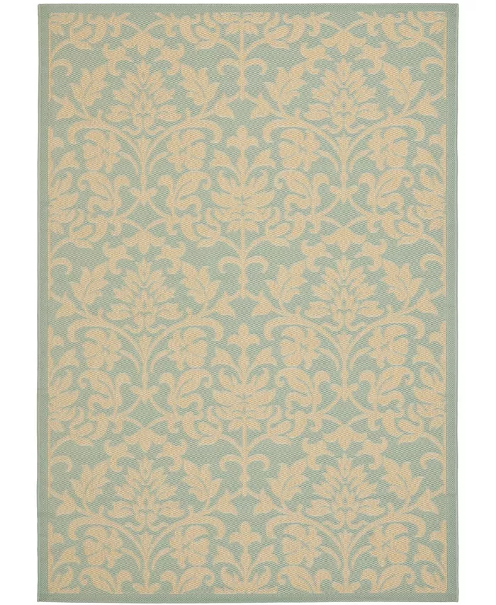 Safavieh Courtyard Aqua and Cream 5'3