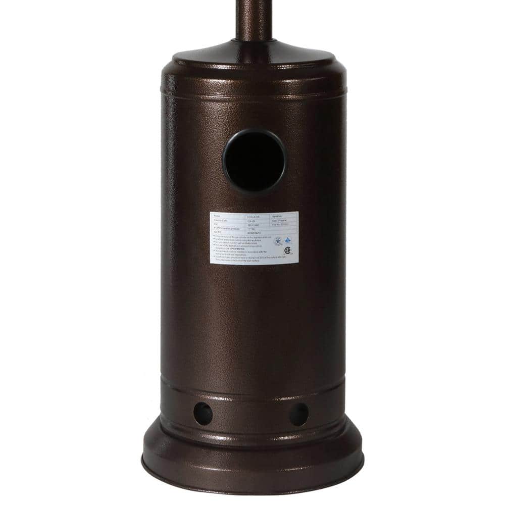 itapo 46000 BTU Bronze Powder Coated Iron Mushroom Propane Outdoor Patio Heater with 2 Smooth-Rolling Wheels S-D59311652