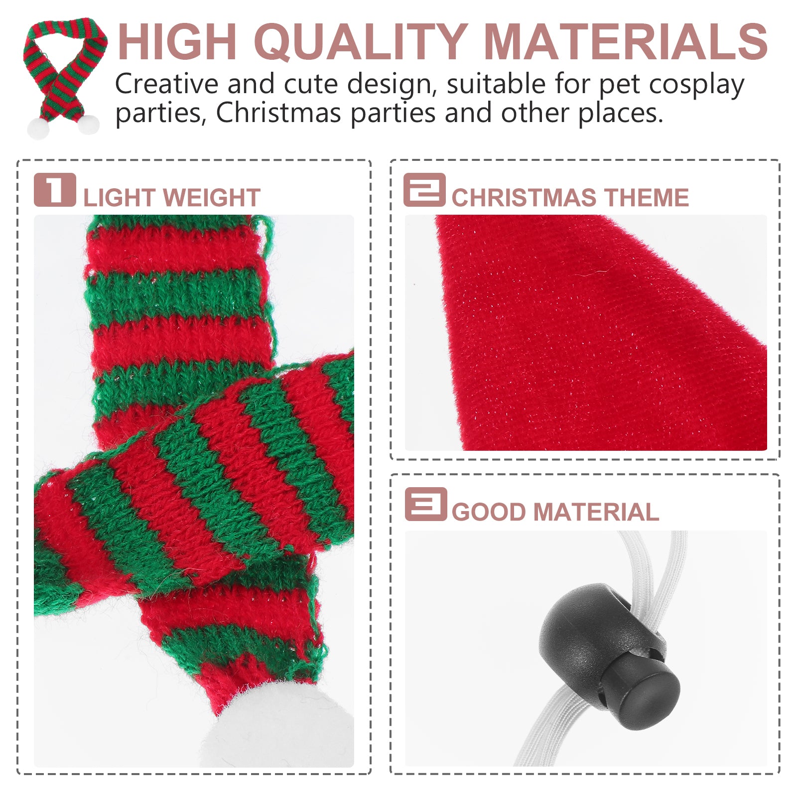 BESTONZON 4pcs Winter Warm Small Animal Christmas Costume Guinea Pigs Hat and Scarf