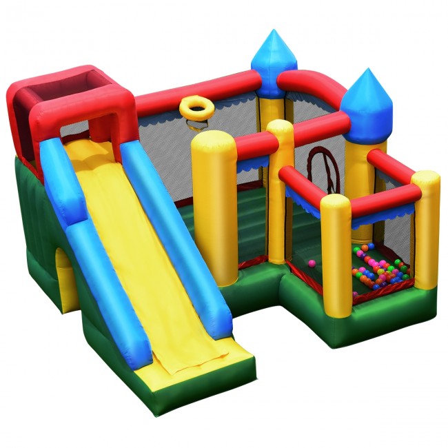 Mighty Inflatable Bounce House Castle Jumper Moonwalk Bouncer w/735W Blower 120'' x 120'' x 84''