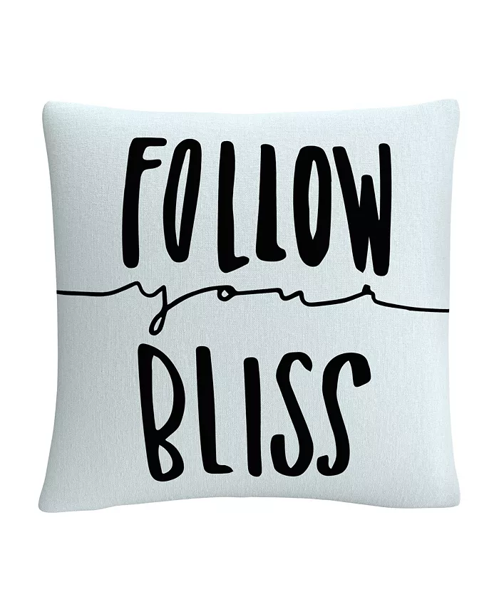 Baldwin ABC Typographic Follow Your Bliss Decorative Pillow， 16