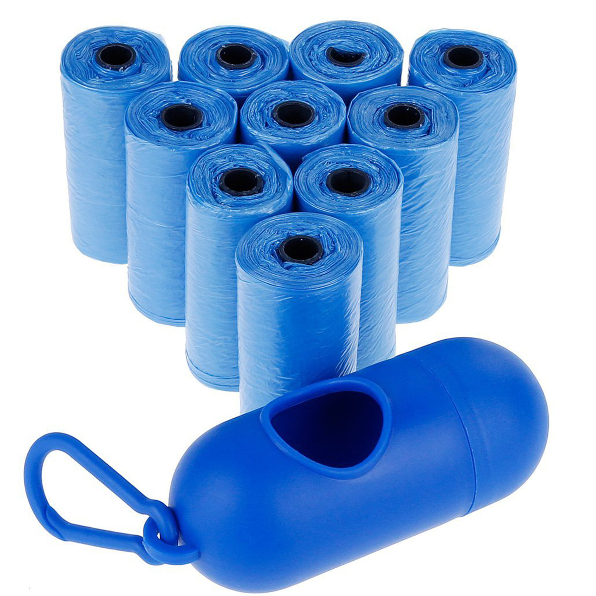Dog Waste Poop Bags Dispenser with 10-Roll Bags for Pets Outdoor Supplies (Random Color)