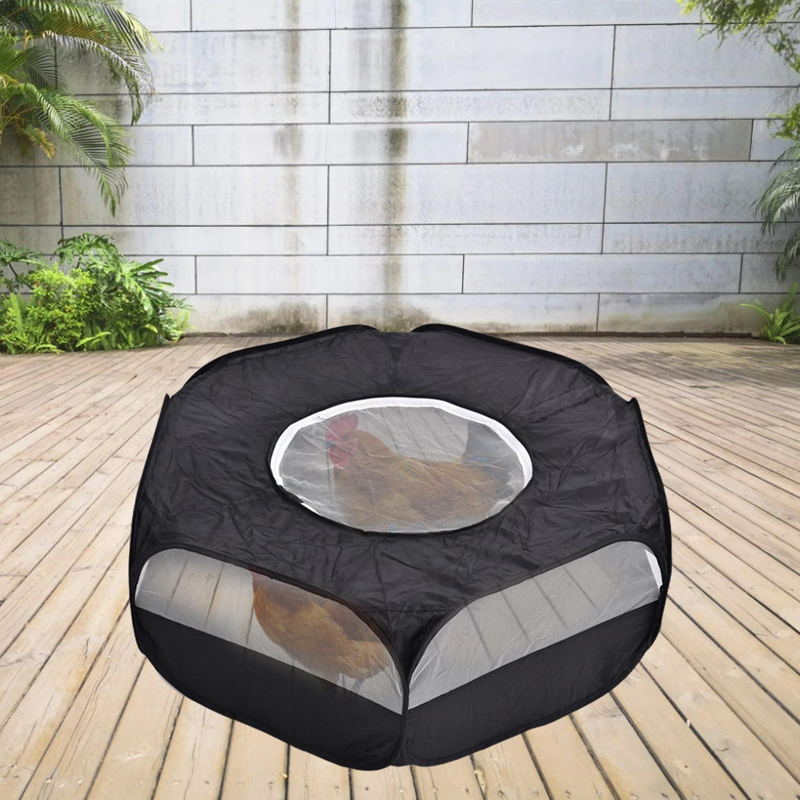 Small Animal Cage Tent Pet Playpen， Foldable Outdoor Indoor Exercise Fence， Mesh Playpen Yard for Rabbit Ferret Guinea - with cover