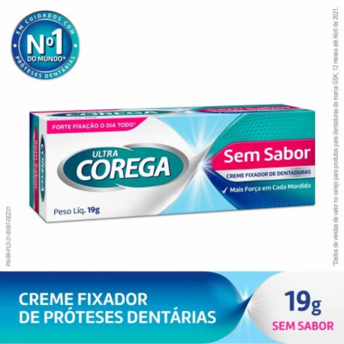 Corega Ultra Creme Tripla Acao Sem Sabor 20g Livre de Zinco