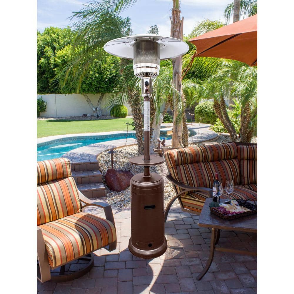 AZ Patio Heaters 48,000 BTU Hammered Bronze Propane Patio Heater HLDS01-W-CG