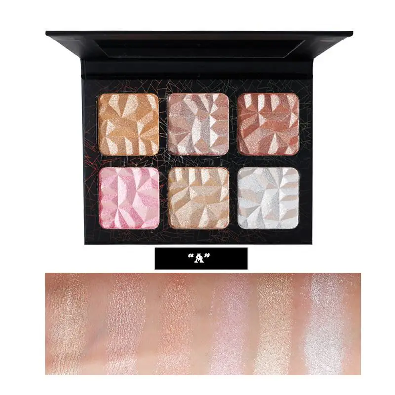 White Label Face Body Gold Diamond Bronzer Highlighter Palette