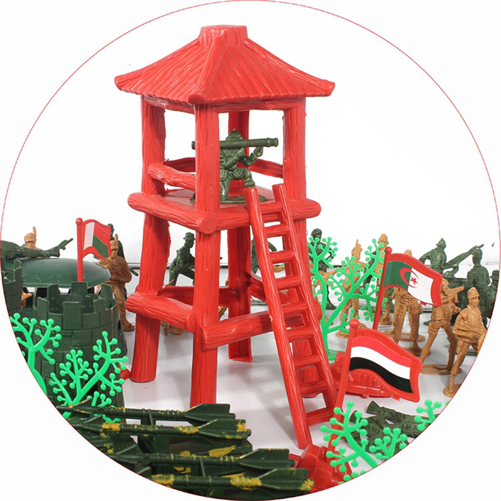 Set of 289 5cm Play Set Action and Soldiers Tank Fighter Armored Vehicle WW 2 Base Model Accessories for Boys