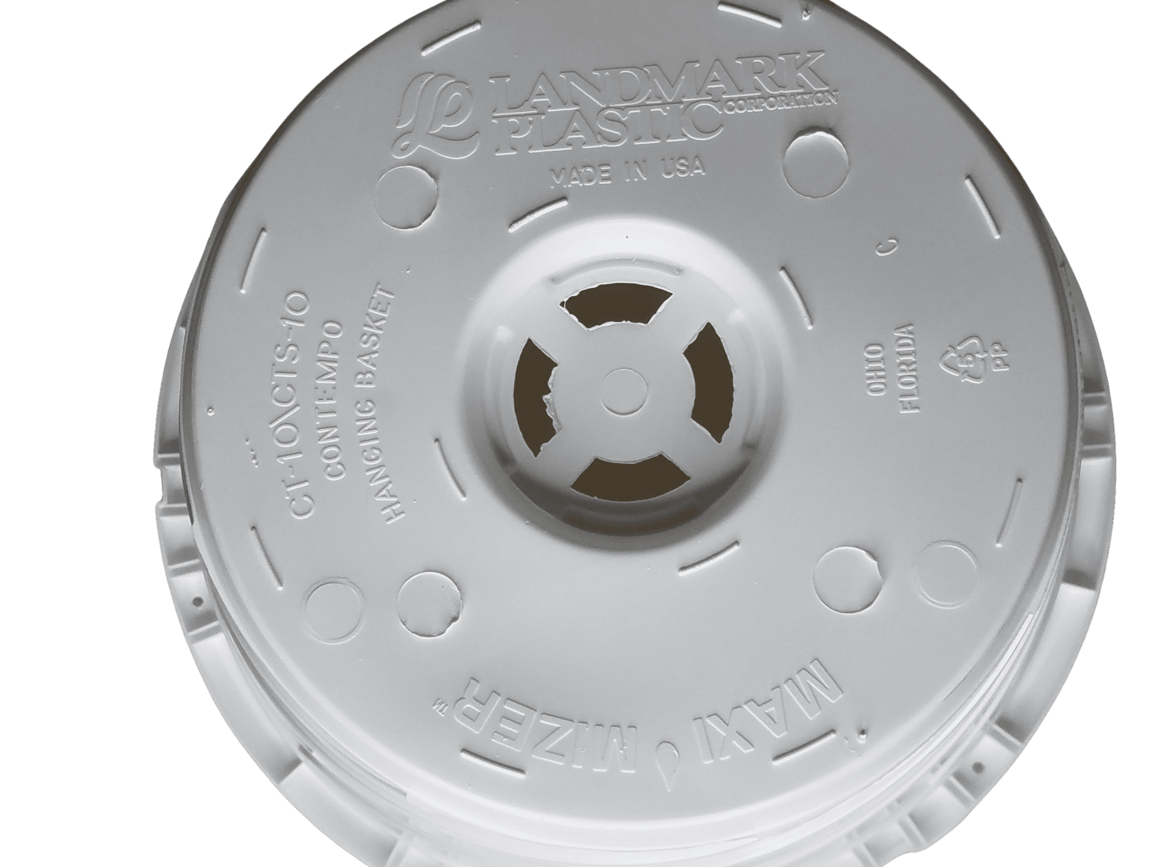 White Contempo Swirl 10" Diameter Plastic Hanging Basket - Set of 10