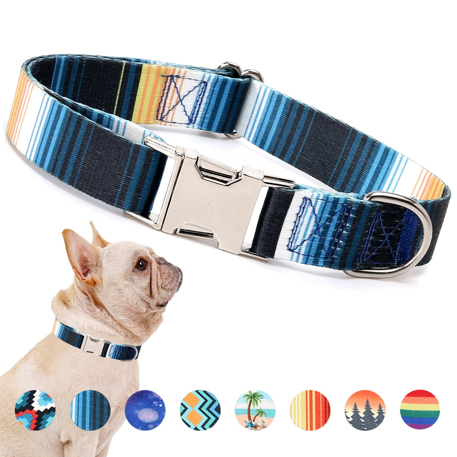 CHBORLESS Soft Nylon Dog Collar Adjustable Pet Puppy Collar with Metal Clasp