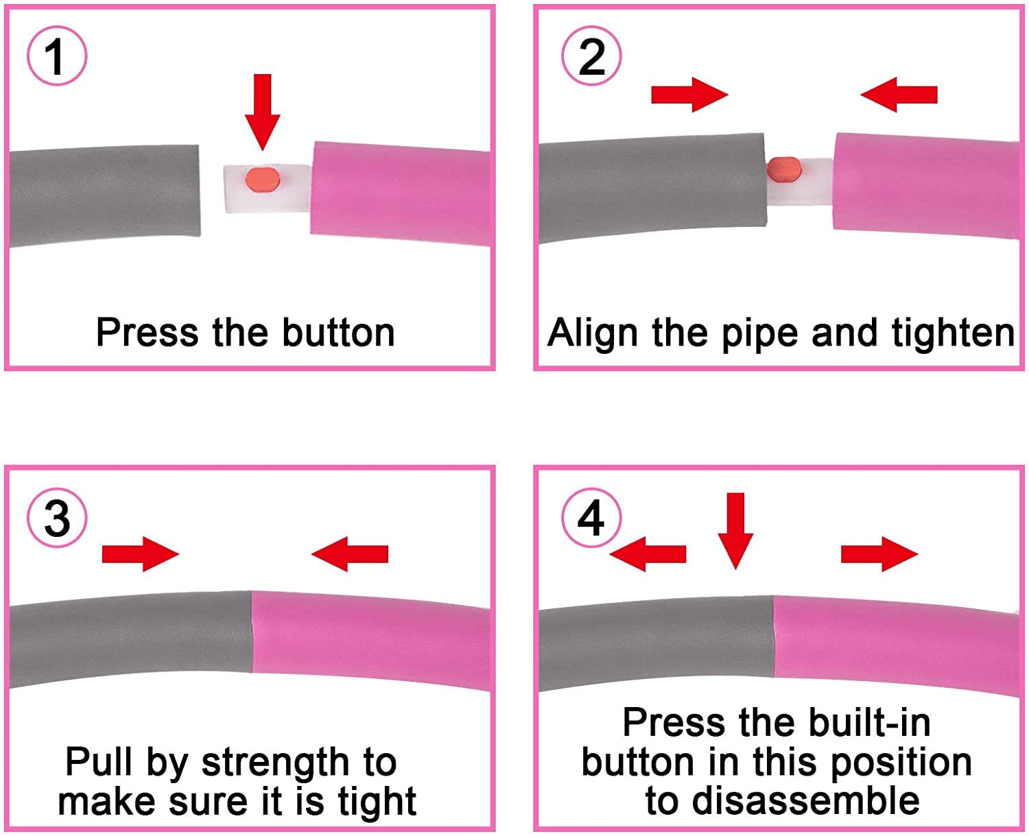 Fitness Exercise Weighted hoops，8 Sections Adjustable Exercise Hoop for Adults ，Professional Soft Workout Hoop for Exercise， Dance， Fitness and Fun