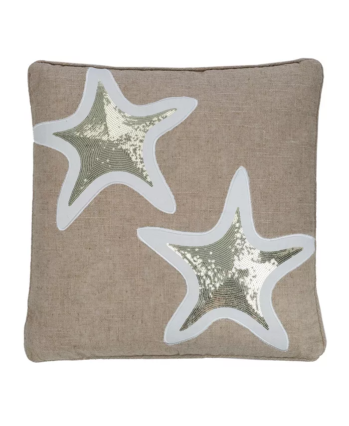 Levtex Maui Sequin Starfish Decorative Pillow， 18